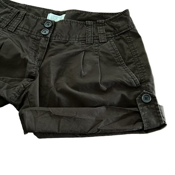 Ann Taylor Loft Size 0 Brown Casual Shorts Convertible Length Pleated Twill - Picture 8 of 9